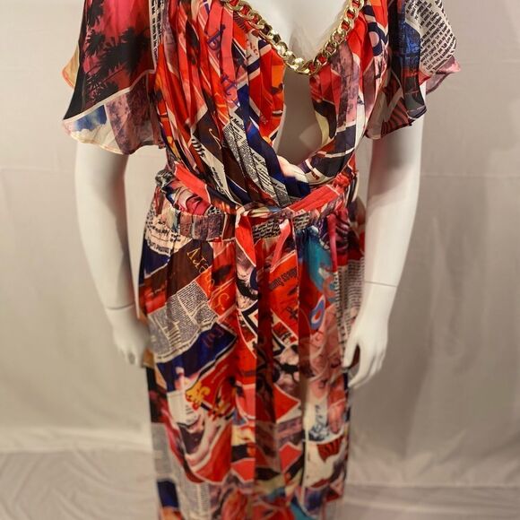 Fashion Nova Vogue Moment Printed Maxi Dress -Pink/Combo - Picture 9 of 13